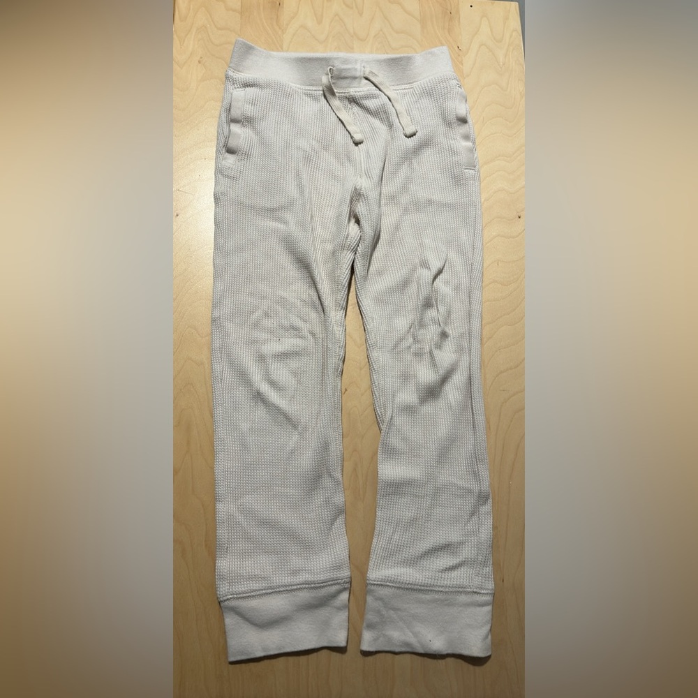 4/$20 BABY GAP unisex waffle knit joggers in cream size 5